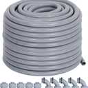Liquid-Tight Conduit 100 ft and 10 Pieces of Connector Kit, Electrical Conduit 3/4 100ft w/UL Certification, Flexible Conduit with 5 Straight and 5 90-Degree Conduit Connector Fittings