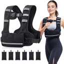 ZELUS Weighted Vest for Women Men, 4-10lb Curve-Fit Ergonomic Design Adjustable Workout Vest with 6 Iron Sand Bags, SGS-Certified Rucking Vest for Strength Training & Cardio Workouts