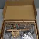 Natural Wood Bird Toys Playground, Bird Cage Accessories, Bird Perches, with Removable Tray and 2 Stainless Steel Cups