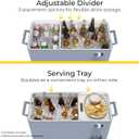 Permasteel Party Cooler with Divider, Spacious 80-Qt Capacity, Chills 36hrs, Serving Tray, Rolling Ice Chest for Indoor and Outdoor Entertainment