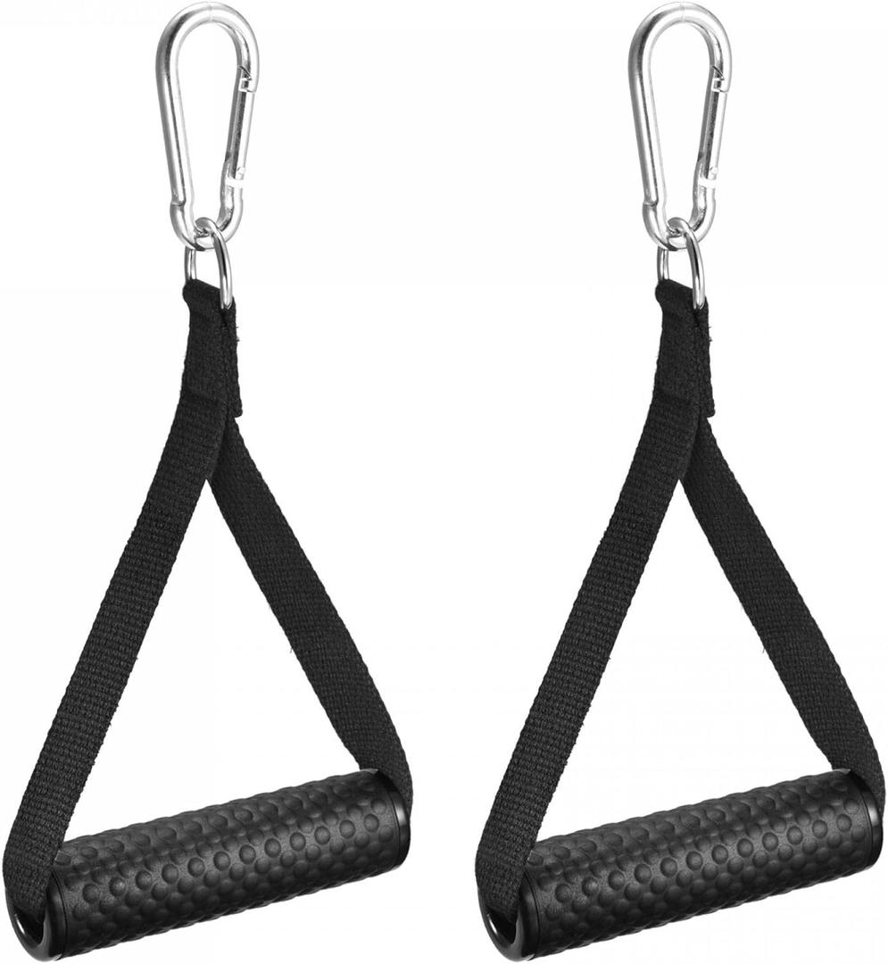 Resistance Band Exercise Pull Handles, Rubber Round Spots Handles with Large Clips for Cable Machine 1 Set