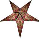 Lantern Lampshade Paper Star Light Shades Large 60cm Hanging Decorations for Christmas Wedding Home Decoration Birthday Party Foldable 5 Pointed Star (Blue, Yellow)