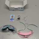 Seago Swim Goggles 2 Pack Anti-Fog Anti-UV Wide View Swimming Goggles for Kids 3-14 (Pink And Blue)