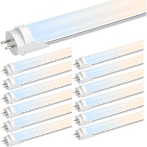 T8 LED Bulbs 4 Foot, LED Tube Lights 4ft Type A+B, 24W, 3200LM, 6 CCT(3000K-6500K) Plug and Play or Ballast Bypass, Fluorescent Light Bulb 48 Inch T10 T12 Tube Replacement, Dual-Ended, Frosted,12 Pack