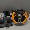 PXN PC Racing Wheel, V3II 180 Degree Universal Usb Car Sim Race Steering Wheel with Pedals for PC, PS3, PS4, Xbox One, Xbox Series X/S, Switch (Orange)