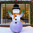 8FT Inflatable Snowman Outdoor Christmas Decoration - Blow Up Snowman with Built-in LED Lights for Garden Lawn (red, yellow, blue, black, white)