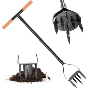 Garden Hand Tiller, 34.6 Inch Garden Claw Twist Tiller Cultivator, Garden Tools with 5.3 Inch Sharp Claw and Non-Slip Comfort Grip, Hand Tiller Garden Claw for Loosening Soil on Farms, Parks