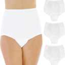 Wearever Women's Cotton Comfort Incontinence Panties for Bladder Control with Regular Absorbency - Reusable & Washable Leak Proof Underwear 150 ml (Pack of 3) (White) (3X) (Fits Hip Sizes: 49-51")