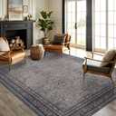 6x9 Area Rugs for Living Room, Bedroom - Machine Washable, Non-Slip Bedside Rug, Large Soft Floor Carpet for Office, Dining Room, Farmhouse and Home Decor, Urban Luxe/Olive Brown