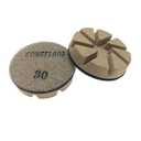 Hybrid Diamond Ceramic Polishing Pucks, Aggressive Concrete Terrazzo Floor Hook n Loop Grinding Pads, 3 Inch Long Using Life Transitional Discs,30# 3 PCS