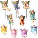 Jetec 10 Pcs Garden Miniatures Fairies Mini Figurine Fairy Accessories Decor for Outdoor Yard Home Decoration(Classic Color)