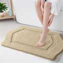 Bathroom Rug, Non-Slip Washable Absorbent Bath Mat | Soft Absorbent Washable Bath Rug, Bath Mat for Bathroom/Tub/Shower, Home Decor Accessories, Beige, 24x36"