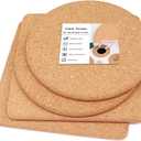 Cork Trivet, High Density Fine Particle Thick Cork Trivets for Hot Dishes, 8 Inch Heat Resistant Cork Coaster, Cork Placemats Cork Hot Pads for Hot Pots and Pans, 4 Pcs (2 Round + 2 Square)