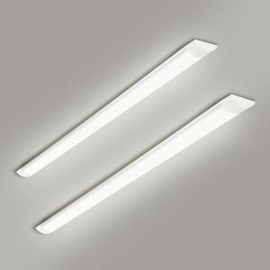 2 Packs 4FT LED Batten Light with 50cm Cable, Ultra-Thin Ceiling Surface Mounted Light, 40W, 4000K, IP20, LED Ceiling Lamp for Garage, Shop, Hallway, Office, Market