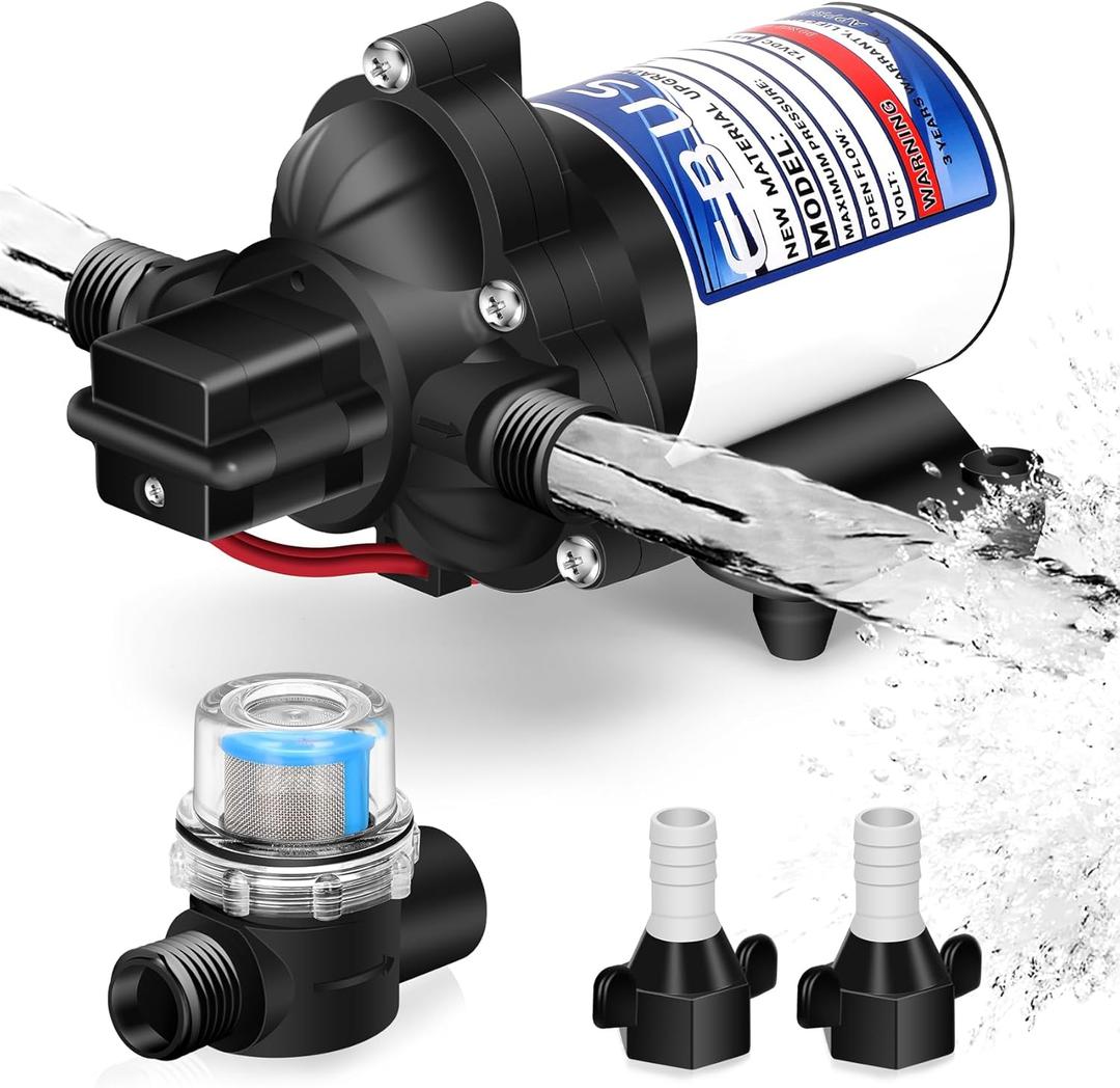 RV Pump Replace for 2088-422-144,12V 3.3GPM Diaphragm Water Pump, 45Psi 1/2MNPT Connection, Great for RV or Any Other Water Delivery Purpose