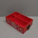 Christmas Hot Cocoa Bar Wood Storage Organizer Hot Chocolate Bar Accessories 4 Compartment Xmas Decoration Wood Bin Rustic Farmhouse Storage Box for Home Kitchen Party Holiday Supplies (White Pattern)