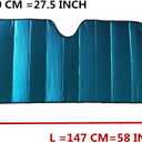 GWUSKDT Car Sun Shade, Sun Protector,Foldable Front Window Shade-Thicken 5-Layer Bubble for Auto Windshield UV Protection and Heat Reflector 58"x 27.5" (Blue)