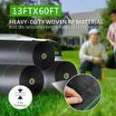 13ft x 60ft Driveway Fabric 5oz Heavy Duty, 800lbs Tensile Strength Woven Geotextile Fabric, Commercial Grade Ground Stabilization Underlayment for Road, Gravel, Erosion Control