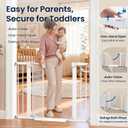 Cumbor 30-43" Baby Gate for Doorways, Auto-Close Dog Gate, No-Drill, White