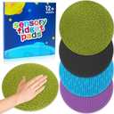 4PC Sensory Wall Fidget Toys for Toddler Baby 1-3 Classroom Must Have Sensory Mats for Kid Autism ADHD Quiet Silicone Tactile Pad Desk Toys Calm Down Item Mini Floor Tiles Fidget Autistic Special Need