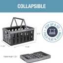 CleverMade Collapsible Shopping Baskets With Handles, 24L 3 Pack, Stone