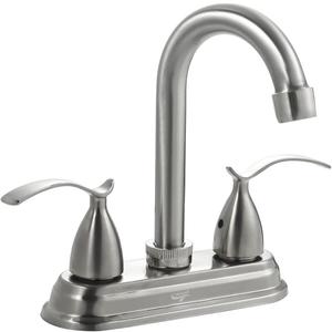 2 Handle Bathroom Faucet,4 Inch Centerset Bathroom Sink Faucet Brass Body,3 Hole Bathroom Faucet Brushed Nickel,Modern Bathroom Basin Faucet with Deck Mounted Lever Handle,CV-40066-S (Brushed Nickel 2)