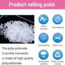10 PCS Polycarbonate Greenhouse U Connector Profile 4ft Length, Fits 4mm Twin-Wall Polycarbonate Panels Duty Dust Rain & Moisture Protection Durabler (U Connectors 4mm-4ft), U-Clip 4 mm thick x 4 ft