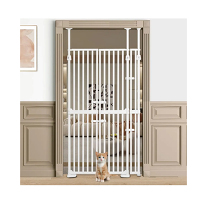 71" Extra Tall Cat Gate, Fits 30.31-39.27" Wide Opening, Auto Close Cat Safety Gate, 1.34" Extra Narrow Gap, No Drilling Pressure Mount Design, Innovation Double Opening Pet Gate