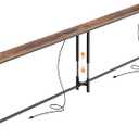Huuger 102.4 Inch Sofa Table with Power Outlets, 23.9-34.4 Height Adjustable Range, Behind Couch Table with USB-C Ports, Sofa Tables Narrow Long, Skinny Console Table, Small Spaces, Rustic Brown