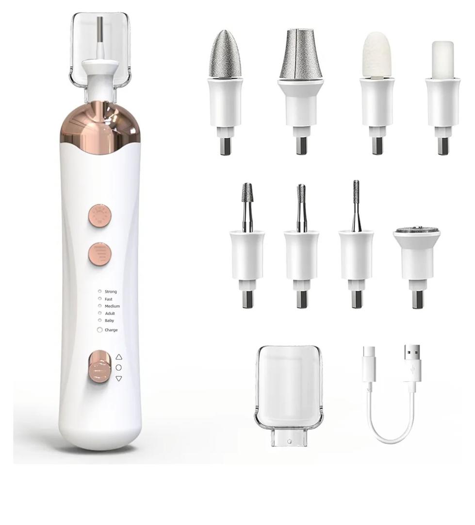 SkelEduPro Cordless Electric Nail File Set, Portable Electric Nail Drill Machine,Professional Manicure Pedicure Kit, 5 Speeds Hand Foot Care Tool for Calluses, Thick Nails, Grind, Trim, Polish