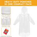 6 & 20 & 50 Pack Disposable Rain Ponchos for Adults/Youth, Waterproof PE Raincoats with Drawstring, Camping/Emergency (EXP 07/14/26)