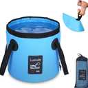Luxtude Collapsible Bucket with Handle, 5 Gallon(20L), Portable & Ultra Lightweight Outdoor Basin Bucket, Folding Bucket for Fishing, Camping, Hiking (1 Pack, Blue)