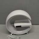 BKDRL Bluetooth Speaker Lamp with Wireless Charger, RGB Night Light, Alarm Clock, App Control - White