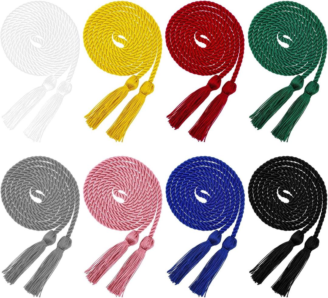 HOVEOX 8 Pieces Graduation Honor Cords Graduation Tassel Honor Cord Graduation Cords Bulk Honor Cords for Graduation Students