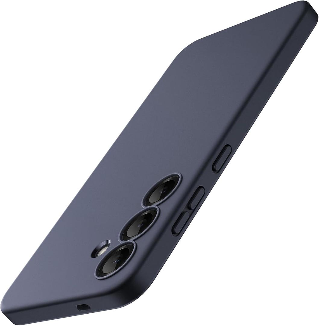 JETech Slim Fit Case for Samsung Galaxy S25 5G, Camera Lens Full Protection, Soft TPU Thin Protective Phone Cover with Matte Finish, Shockproof (Dark Blue)