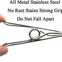 HAHIYO Clothespins Chip Clips All Metal Stainless Steel No Rust Stains Strong Grip in Heavy Wind 3.4 Inches 14 Pack Extra Large Do Not Fall Apart Open Wide for Holding Clothes Snack Bag Clamps