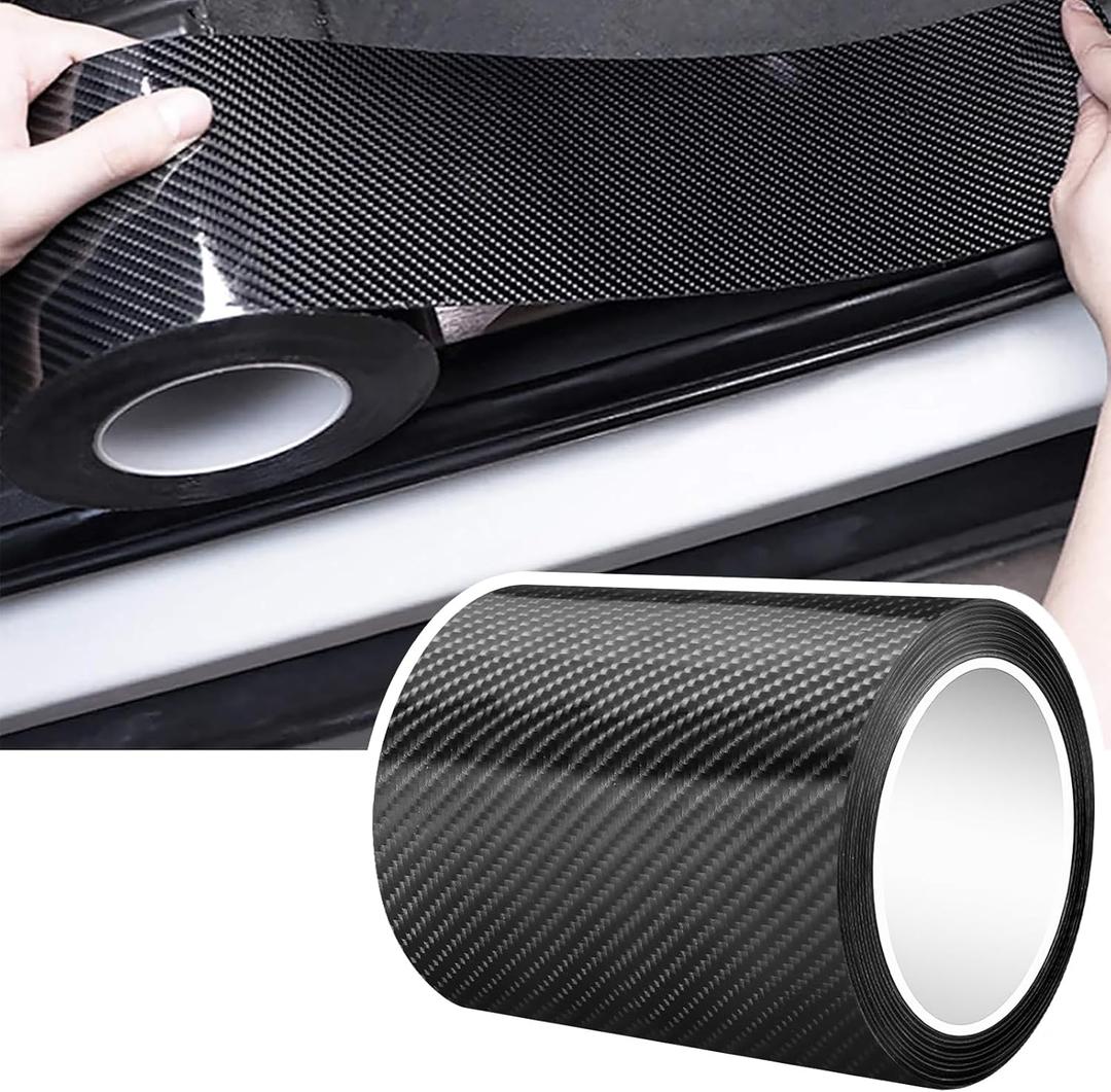 DGSL Car Door Edge Guards Door Sill Protector, 4In x 16.4Ft 5D Carbon Fiber Car Wrap Film, Vinyl Automotive Wrap Film Anti-Collision Fits for Most Car (Black)