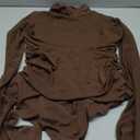 Avidlove Women Long Sleeve Bodysuit Turtle Neck Shapewear Body Suits Mesh One Piece Leotard Shirt Going Out Tops Fall Outfits, Brown