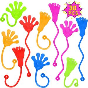 PICcircuit Sticky Hands Bulk 30 PCS Party Favors for Kids 4-8,8-12 Year Stretchy Sticky Hand Feet Goodie Bags Stuffers for Kids Classroom Prizes Easter Basket Stuffers Birthday Trinkets Slap Hand