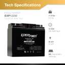 ExpertPower EXP12200 12V 20Ah - SLA Rechargeable 12V Battery for Ride on Toys, UPS, Lawn Mower, Generator, Medical Devices, Wheelchair, Mobility Scooter Battery Replacement 12 Volt AGM