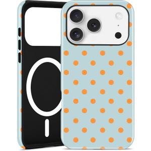 Jusy Magnetic Polka Dot Case for iPhone 16,Blue Orange