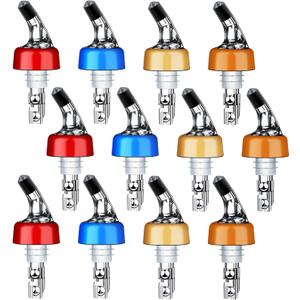 Automatic Measured Bottle Pourer - Quick Shot Spirit Measure Pourer Drinks Wine Cocktail Dispenser Home Bar Tools - 1oz/30ml (mix color 12 pack)