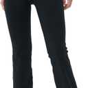 Bootcut Yoga Pants for Women with Hidden Pockets High Waist Workout Pants Tummy Control Dress Bootleg Work Pants (Medium, Black)