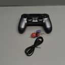 ThinTree Steel Black Wireless Controller Compatible for PS-4/Pro/Slim/PC, (Includes A Pair of Joystick Caps and Cushioning Pads), Dual Motor Vibration/Ergonomic Design/Motion Sensing/3.5mm Audio Jack