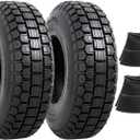 4.10/3.50-6 Tires and Heavy Duty Inner Tubes for 4 Wheelers ATV,Quad Lawn, Mower, Wheelbarrows, Go Kart,Snow Blower, Tractors, Hand Trucks, Trolleys, Mini Bike Tires and Tubes (2 Pcs)
