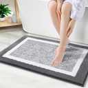 OLANLY Bathroom Rugs 30x20, Extra Soft and Absorbent Microfiber Bath Mat, Non-Slip, Machine Washable, Quick Dry Shaggy Bath Carpet, Suitable for Bathroom Floor, Tub, Shower (Medium, Dark Grey)