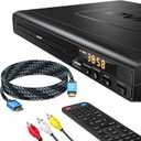 DVD Players for TV with HDMI, DVD Players that Play All Regions, Simple DVD Player for Elderly, CD Player for Home Stereo System, Included HDMI and RCA Cable, 10ft HDMICable