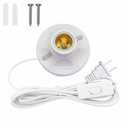 Light Bulb Socket with Cord,E26/ E27 Lamp Base Desktop 20ft Light Socket with Cord Light Bulb Base E26/ E27 Lamp Base Desktop 20ft Include Screw Cord On/Off Switch Hanging,Light Socket with Cord (1)