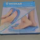 BESKAR Larger Foot Scrubber Mat with Non-Slip Suction Cups- Cleans, Smooths, Exfoliates & Massages Without Bending, Circulation & Soothes Tired Feet, Great for Shower or Bathtub (Blue)