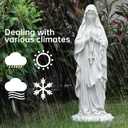 VChymm Virgin Mary Praying Statue 31.49 Inch Tall Outdoor Garden Religious Garden Statue Mary Statue Outdoor Yard Patio Deck Home Entryway Hallway Sculpture Magnesium Oxide Stone White Virgin Mary, 12.2" x 8.2" x 31.49"